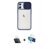 MARSİLYAN™- iPhone 11 Kılıf Vadi Çizgi - Siyah 3D Antistatik Seramik Nano Ekran Koruyucu + Şeffaf Kamera Lens Koruma Cam