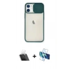 MARSİLYAN™- iPhone 11 Kılıf Vadi Çizgi - Siyah 3D Antistatik Seramik Nano Ekran Koruyucu + Şeffaf Kamera Lens Koruma Cam