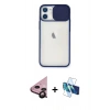 MARSİLYAN™- iPhone 11 Kılıf Vadi Çizgi - Siyah 3D Antistatik Seramik Nano Ekran Koruyucu + Raze Metal Kamera Lens - SH