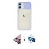 MARSİLYAN™- iPhone 11 Kılıf Vadi Çizgi - Siyah 3D Antistatik Seramik Nano Ekran Koruyucu + Raze Metal Kamera Lens - SH