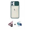 MARSİLYAN™- iPhone 11 Kılıf Vadi Çizgi - Siyah 3D Antistatik Seramik Nano Ekran Koruyucu + Raze Metal Kamera Lens - SH