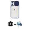 MARSİLYAN™- iPhone 11 Kılıf Vadi Çizgi - Siyah 3D Antistatik Seramik Nano Ekran Koruyucu + PVD Metal Kamera Lens - TU