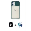 MARSİLYAN™- iPhone 11 Kılıf Vadi Çizgi - Siyah 3D Antistatik Seramik Nano Ekran Koruyucu + PVD Metal Kamera Lens - TU