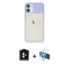 MARSİLYAN™- iPhone 11 Kılıf Vadi Çizgi - Siyah 3D Antistatik Seramik Nano Ekran Koruyucu + PVD Metal Kamera Lens - TU