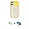MARSİLYAN™- iPhone 11 Kılıf Vadi Çizgi - Siyah 3D Antistatik Seramik Nano Ekran Koruyucu + Pers Alüminyum Kamera Lens - YL