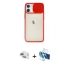 MARSİLYAN™- iPhone 11 Kılıf Vadi Çizgi - Siyah 3D Antistatik Seramik Nano Ekran Koruyucu + Pers Alüminyum Kamera Lens - YL