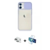 MARSİLYAN™- iPhone 11 Kılıf Vadi Çizgi - Siyah 3D Antistatik Seramik Nano Ekran Koruyucu + Pers Alüminyum Kamera Lens - YL