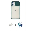 MARSİLYAN™- iPhone 11 Kılıf Vadi Çizgi - Siyah 3D Antistatik Seramik Nano Ekran Koruyucu + Renkli Kamera Lens Koruma Cam - YL