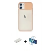 MARSİLYAN™- iPhone 11 Kılıf Vadi Çizgi - Siyah 3D Antistatik Seramik Nano Ekran Koruyucu + Renkli Kamera Lens Koruma Cam - YL