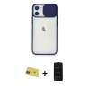 MARSİLYAN™- iPhone 11 Kılıf Vadi Çizgi - Siyah 6D Antistatik Mat Seramik Hayalet Nano Ekran Koruyucu + Rainbow Kamera Lens Koruma Cam - KI