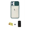 MARSİLYAN™- iPhone 11 Kılıf Vadi Çizgi - Siyah 6D Antistatik Mat Seramik Hayalet Nano Ekran Koruyucu + Rainbow Kamera Lens Koruma Cam - KI