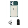 MARSİLYAN™- iPhone 11 Kılıf Vadi Çizgi - Siyah 6D Antistatik Mat Seramik Hayalet Nano Ekran Koruyucu + Raze Metal Kamera Lens - GS