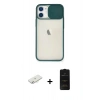 MARSİLYAN™- iPhone 11 Kılıf Vadi Çizgi - Siyah 6D Antistatik Mat Seramik Hayalet Nano Ekran Koruyucu + Sarı Renkli Kamera Lens Koruma Cam