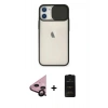 MARSİLYAN™- iPhone 11 Kılıf Vadi Çizgi - Siyah 6D Antistatik Mat Seramik Hayalet Nano Ekran Koruyucu + Raze Metal Kamera Lens - SH