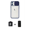 MARSİLYAN™- iPhone 11 Kılıf Vadi Çizgi - Siyah 6D Antistatik Mat Seramik Hayalet Nano Ekran Koruyucu + PVD Metal Kamera Lens - YL