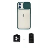 MARSİLYAN™- iPhone 11 Kılıf Vadi Çizgi - Siyah 6D Antistatik Mat Seramik Hayalet Nano Ekran Koruyucu + PVD Metal Kamera Lens - YL