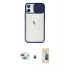MARSİLYAN™- iPhone 11 Kılıf Vadi Çizgi - Siyah 6D Mat Seramik Hayalet Nano Ekran Koruyucu + Pers Alüminyum Kamera Lens - GI