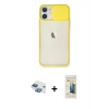 MARSİLYAN™- iPhone 11 Kılıf Vadi Çizgi - Siyah 6D Mat Seramik Hayalet Nano Ekran Koruyucu + Pers Alüminyum Kamera Lens - GI