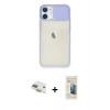 MARSİLYAN™- iPhone 11 Kılıf Vadi Çizgi - Siyah 6D Mat Seramik Hayalet Nano Ekran Koruyucu + Pers Alüminyum Kamera Lens - GD