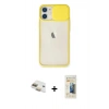 MARSİLYAN™- iPhone 11 Kılıf Vadi Çizgi - Siyah 6D Mat Seramik Hayalet Nano Ekran Koruyucu + Pers Alüminyum Kamera Lens - GD