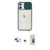 MARSİLYAN™- iPhone 11 Kılıf Vadi Çizgi - Siyah 6D Mat Seramik Hayalet Nano Ekran Koruyucu + Pers Alüminyum Kamera Lens - KI