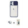 MARSİLYAN™- iPhone 11 Kılıf Vadi Çizgi - Siyah 6D Mat Seramik Hayalet Nano Ekran Koruyucu + Pers Alüminyum Kamera Lens - LT