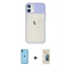 MARSİLYAN™- iPhone 11 Kılıf Vadi Çizgi - Siyah 6D Mat Seramik Hayalet Nano Ekran Koruyucu + Neon Fosforlu Kamera Lens - MI