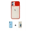 MARSİLYAN™- iPhone 11 Kılıf Vadi Çizgi - Siyah 6D Mat Seramik Hayalet Nano Ekran Koruyucu + Neon Fosforlu Kamera Lens - MI