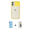 MARSİLYAN™- iPhone 11 Kılıf Vadi Çizgi - Siyah 6D Mat Seramik Hayalet Nano Ekran Koruyucu + Neon Fosforlu Kamera Lens - MI