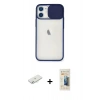 MARSİLYAN™- iPhone 11 Kılıf Vadi Çizgi - Siyah 6D Mat Seramik Hayalet Nano Ekran Koruyucu + Renkli Kamera Lens Koruma Cam - SI