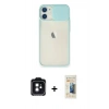 MARSİLYAN™- iPhone 11 Kılıf Vadi Çizgi - Siyah 6D Mat Seramik Hayalet Nano Ekran Koruyucu + PVD Metal Kamera Lens - SH