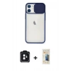 MARSİLYAN™- iPhone 11 Kılıf Vadi Çizgi - Siyah 6D Mat Seramik Hayalet Nano Ekran Koruyucu + PVD Metal Kamera Lens - SH
