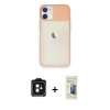 MARSİLYAN™- iPhone 11 Kılıf Vadi Çizgi - Siyah 6D Mat Seramik Hayalet Nano Ekran Koruyucu + PVD Metal Kamera Lens - SH