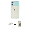 MARSİLYAN™- iPhone 11 Kılıf Vadi Çizgi - Siyah 6D Mat Seramik Hayalet Nano Ekran Koruyucu + Turuncu Renkli Kamera Lens Koruma Cam