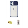 MARSİLYAN™- iPhone 11 Kılıf Vadi Çizgi - Siyah Bilvis 3D Cam Ekran Koruyucu + Rainbow Kamera Lens Koruma Cam - KI