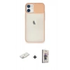 MARSİLYAN™- iPhone 11 Kılıf Vadi Çizgi - Siyah Bilvis 3D Cam Ekran Koruyucu + Renkli Kamera Lens Koruma Cam - PE