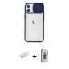 MARSİLYAN™- iPhone 11 Kılıf Vadi Çizgi - Siyah Bilvis 3D Cam Ekran Koruyucu + Renkli Kamera Lens Koruma Cam - SI