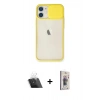 MARSİLYAN™- iPhone 11 Kılıf Vadi Çizgi - Siyah Bilvis 3D Cam Ekran Koruyucu + Kamera Lens Koruma Cam - SF