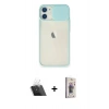 MARSİLYAN™- iPhone 11 Kılıf Vadi Çizgi - Siyah Bilvis 3D Cam Ekran Koruyucu + Kamera Lens Koruma Cam - SF