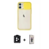 MARSİLYAN™- iPhone 11 Kılıf Vadi Çizgi - Siyah Bilvis 3D Cam Ekran Koruyucu + PVD Metal Kamera Lens - SH
