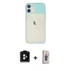 MARSİLYAN™- iPhone 11 Kılıf Vadi Çizgi - Siyah Bilvis 3D Cam Ekran Koruyucu + PVD Metal Kamera Lens - TU