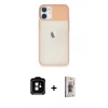 MARSİLYAN™- iPhone 11 Kılıf Vadi Çizgi - Siyah Bilvis 3D Cam Ekran Koruyucu + PVD Metal Kamera Lens - TU