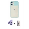 MARSİLYAN™- iPhone 11 Kılıf Vadi Çizgi - Siyah Bilvis 3D Mat Cam Ekran Koruyucu + Raze Metal Kamera Lens - MR