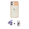 MARSİLYAN™- iPhone 11 Kılıf Vadi Çizgi - Siyah Bilvis 3D Mat Cam Ekran Koruyucu + Raze Metal Kamera Lens - MR