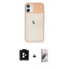 MARSİLYAN™- iPhone 11 Kılıf Vadi Çizgi - Siyah Bilvis 3D Mat Cam Ekran Koruyucu + PVD Metal Kamera Lens - TU