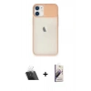 MARSİLYAN™- iPhone 11 Kılıf Vadi Çizgi - Siyah Bilvis 3D Mat Cam Ekran Koruyucu + Kamera Lens Koruma Cam - SF