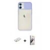 MARSİLYAN™- iPhone 11 Kılıf Vadi Çizgi - Siyah Bilvis 3D Mat Cam Ekran Koruyucu + Renkli Kamera Lens Koruma Cam - YL