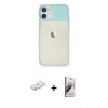 MARSİLYAN™- iPhone 11 Kılıf Vadi Çizgi - Siyah Bilvis 3D Mat Cam Ekran Koruyucu + Renkli Kamera Lens Koruma Cam - YL