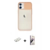 MARSİLYAN™- iPhone 11 Kılıf Vadi Çizgi - Siyah Bilvis 3D Mat Cam Ekran Koruyucu + Renkli Kamera Lens Koruma Cam - YL