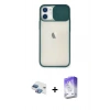 MARSİLYAN™- iPhone 11 Kılıf Vadi Çizgi - Siyah Bilvis 5in1 3D Magic Cam Ekran Koruyucu + Gökkuşağı Pers Alüminyum Kamera Lens